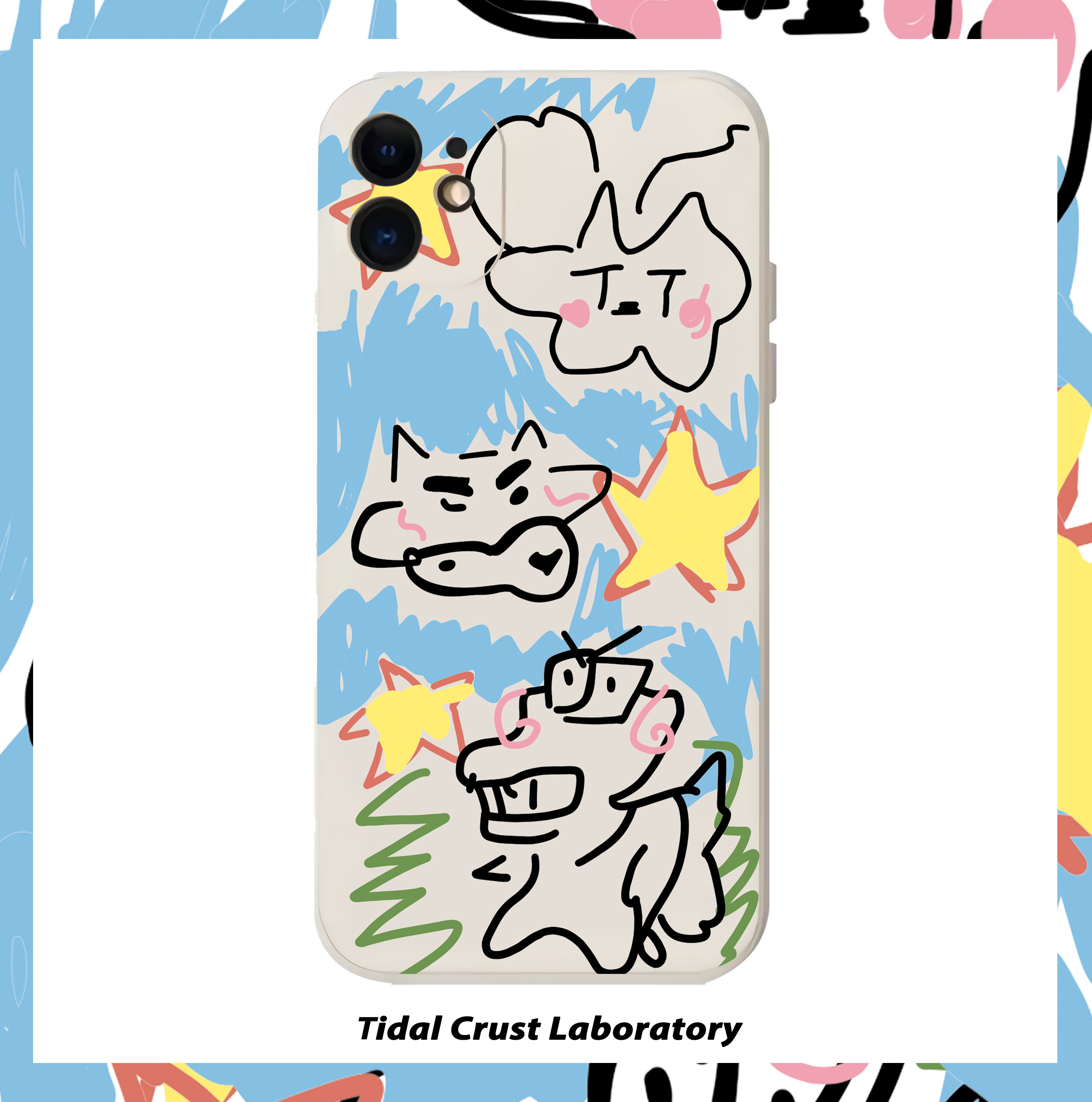 可爱的小怪兽蓝色清新液态硅胶手机壳适用苹果17nova14华为p70mate70小米15opporeno14vivo30荣耀300iPhone15