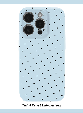 小众淡蓝纯色系波点菲林二合一手机壳适用苹果17nova14华为p70mate60小米15opporen14ovivo荣耀300iPhone16
