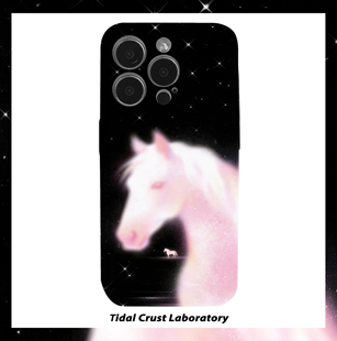 马年梦幻星空粉白马菲林二合一手机壳适用苹果17nova14华为p70mate60小米15opporen14ovivo荣耀300iPhone16