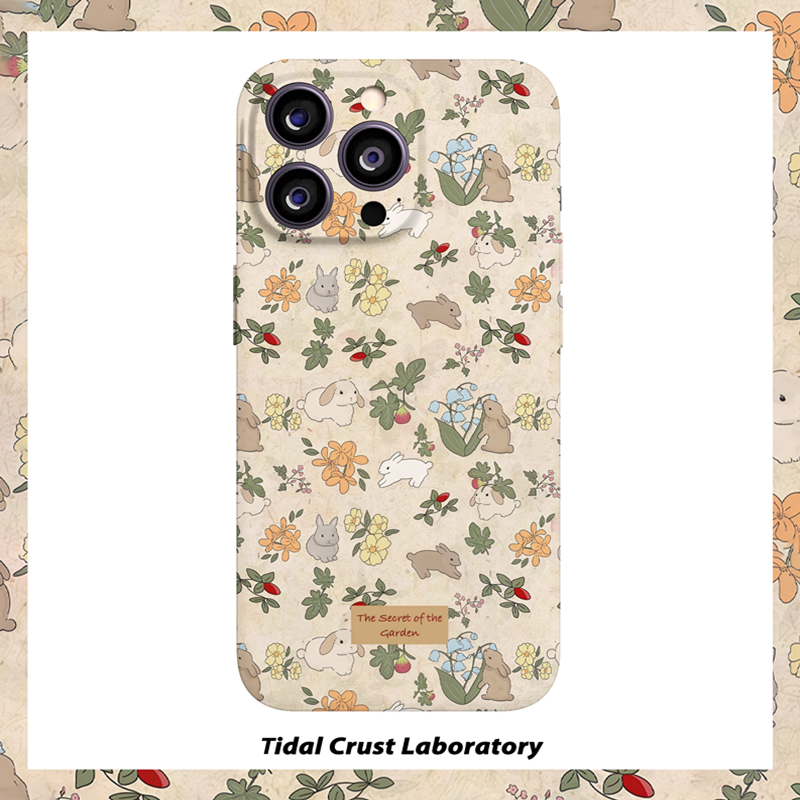 复古满屏可爱兔兔碎花菲林二合一手机壳适用苹果17nova14华为p70mate60小米15opporen14ovivo荣耀300iPhone16