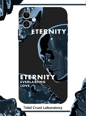 黑色赛博朋克水银人头全包手机壳适用苹果15nova10华为p50E/mate40小米13opporeno9vivo荣耀80iPhone14