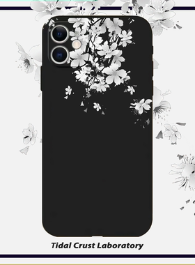 液态硅胶意象冷淡花朵全包手机壳适用苹果15nova10华为p50E/mate40小米13opporeno9vivo荣耀80iPhone14