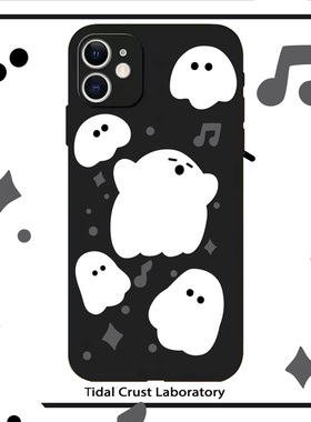 黑色液态硅胶卡通小怪兽手机壳适用苹果17nova14华为p70mate70小米15opporeno14vivo30荣耀300iPhone15