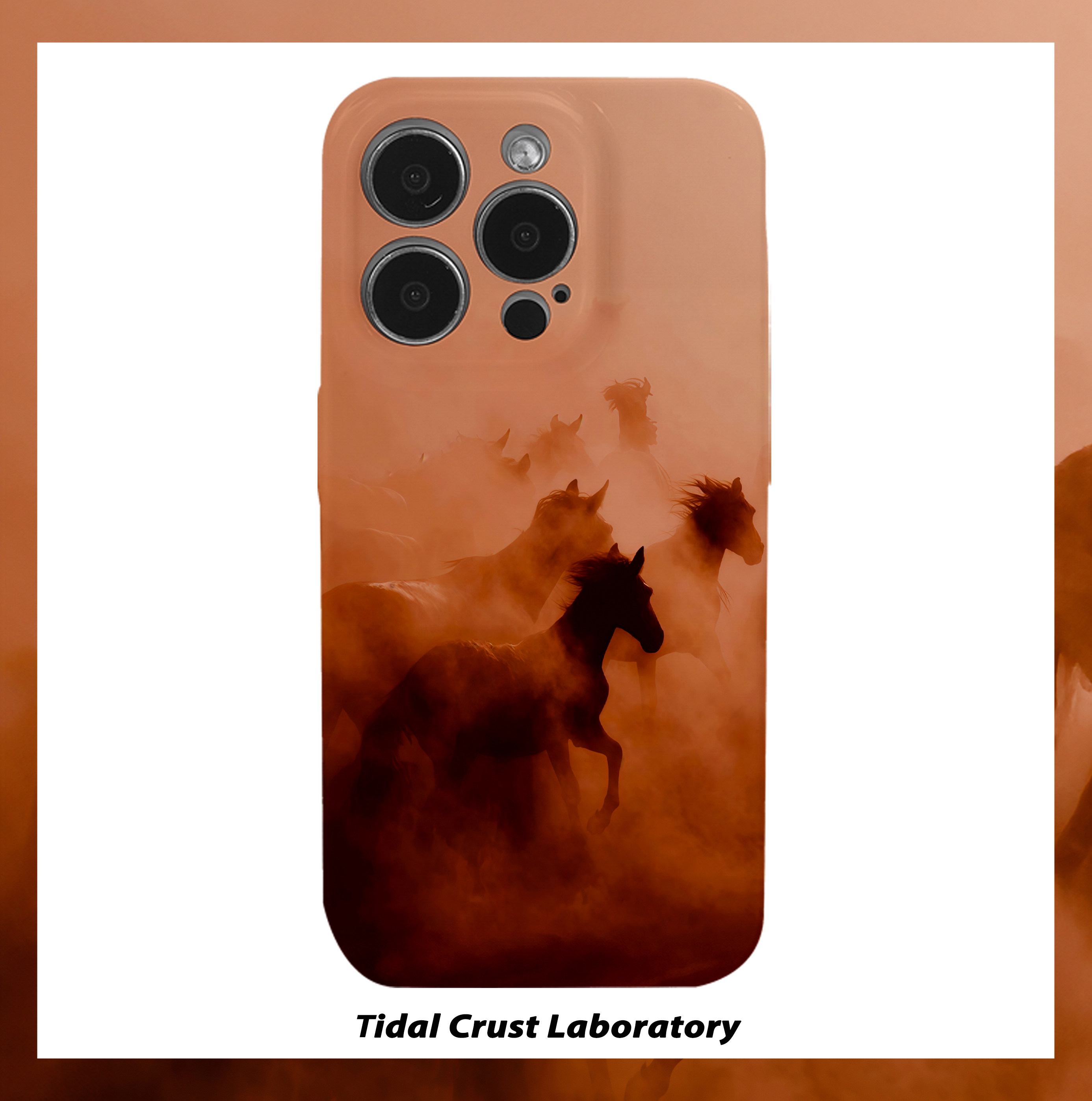 马年尘雾中奔腾的骏马菲林二合一手机壳适用苹果17nova14华为p70mate60小米15opporen14ovivo荣耀300iPhone16