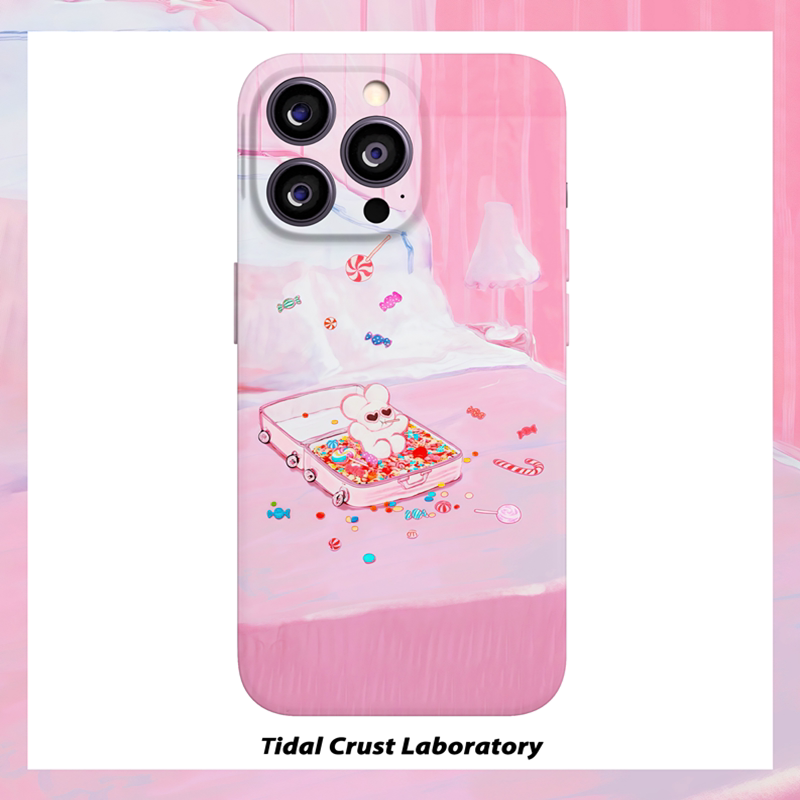 可爱粉色发财兔兔祝福菲林二合一手机壳适用苹果17nova14华为