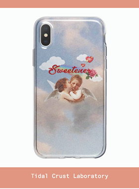 巴洛克复古油画小天使透明手机壳适用苹果15nova10华为p50E/mate60小米13opporeno9vivo荣耀80iPhone14