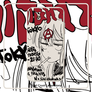 液态硅胶漫画少女全包手机壳适用苹果17nova14华为p70/mate70小米15opporeno14vivo30荣耀300iPhone15