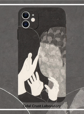 黑色意向浮世绘创意全包手机壳适用苹果15nova10华为p50E/mate40小米13opporeno9vivo荣耀80iPhone14