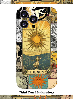 菲复古拼接太阳照耀马赛克酷全包手机壳适用苹果16nova12华为p70mate60小米14opporen12ovivo荣耀200iPhone15