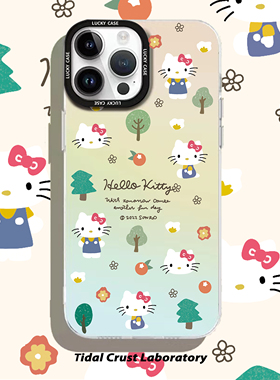 镭射多彩大孔手机壳hellokittyKT猫可爱适用苹果15nova9华为p50mate60pro小米14opporeno9vivo荣耀80iPhone14