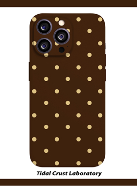 简约美拉德深咖色波点菲林二合一手机壳适用苹果17nova14华为p70mate60小米15opporen14ovivo荣耀300iPhone16