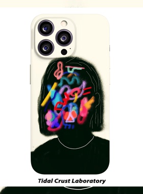 黑色剪影霓虹思绪抽象菲林二合一手机壳适用苹果17nova14华为p70mate60小米15opporen14ovivo荣耀300iPhone16