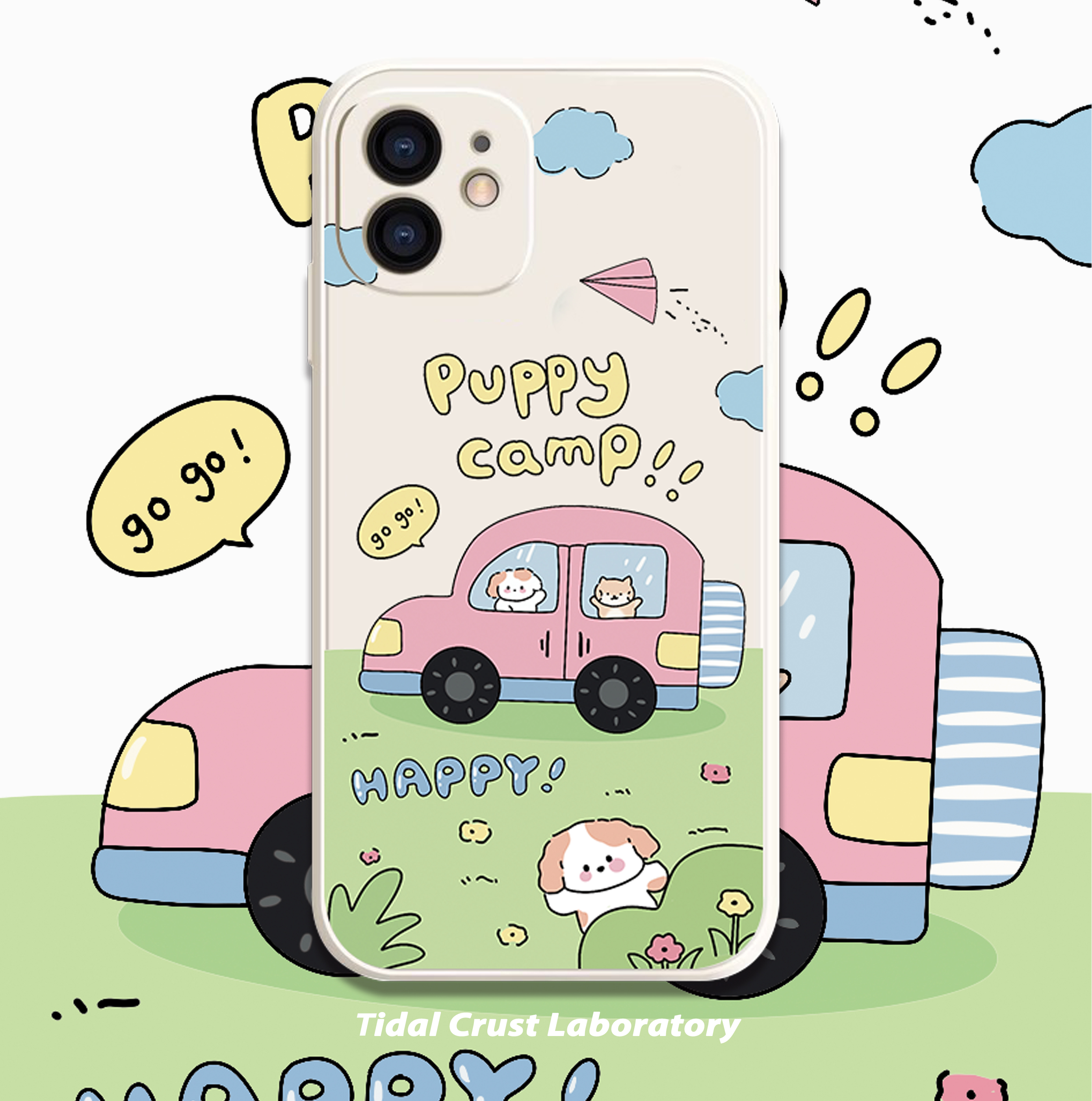 和可爱小狗去旅行郊游吧液态硅胶手机壳适用苹果17nova14华为p70mate70小米15opporeno14vivo荣耀300iPhone15