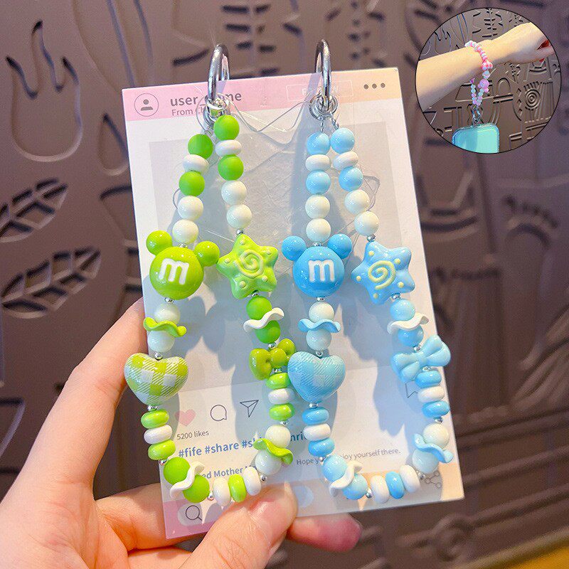 手工diy米奇头串珠链条小挂件创意少女心汽车包包钥匙扣挂饰