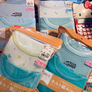 【猫】日单儿童内衣 棉毛衫 2枚组 全棉长袖有厚度100-120日1190+