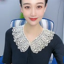 白色多功能防晒配裙子蝴蝶结绑带假领子 蕾丝花边小披肩女斗篷夏季