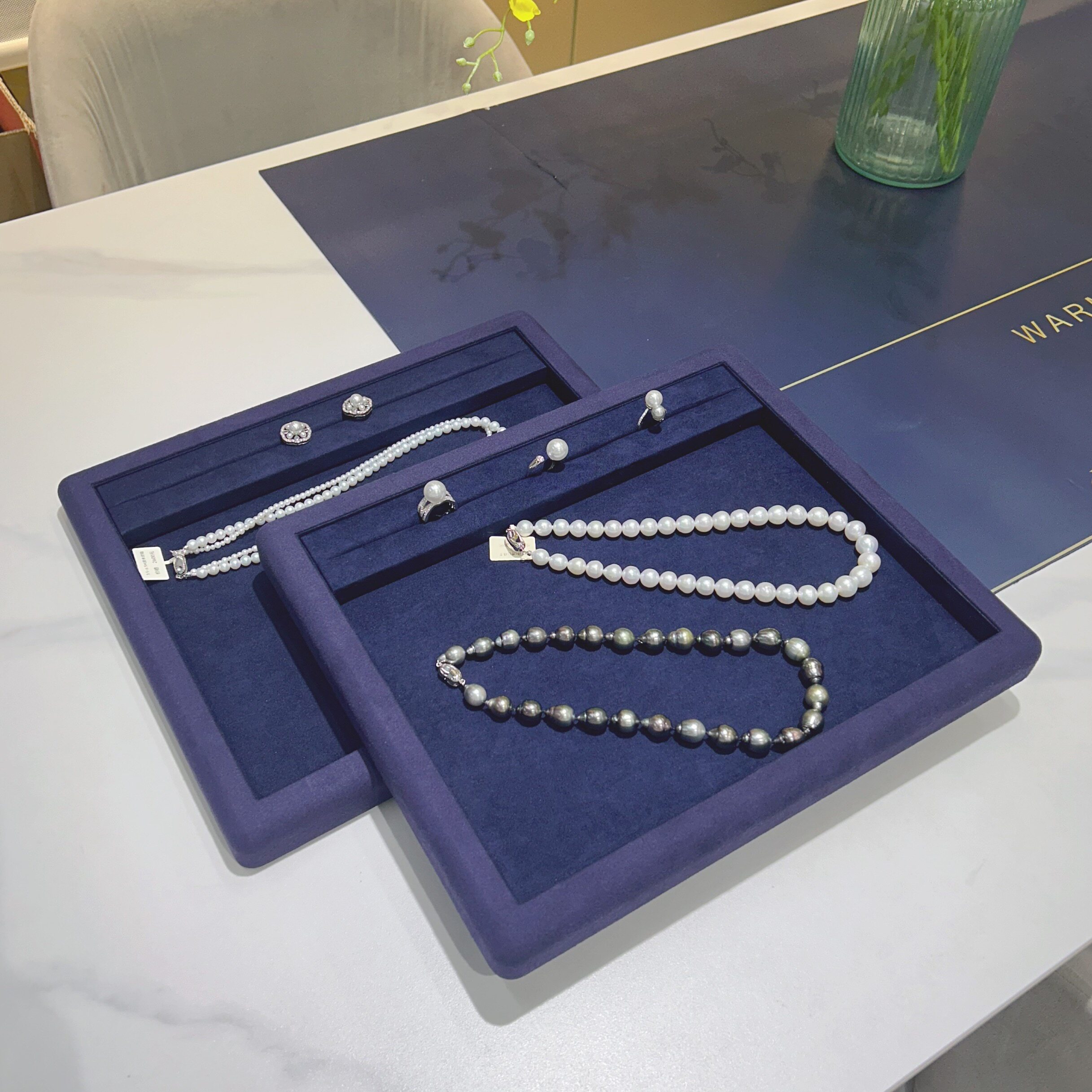 包邮首饰展示盘珠宝看货盘展示道具戒指项链吊坠钻石珍珠盘