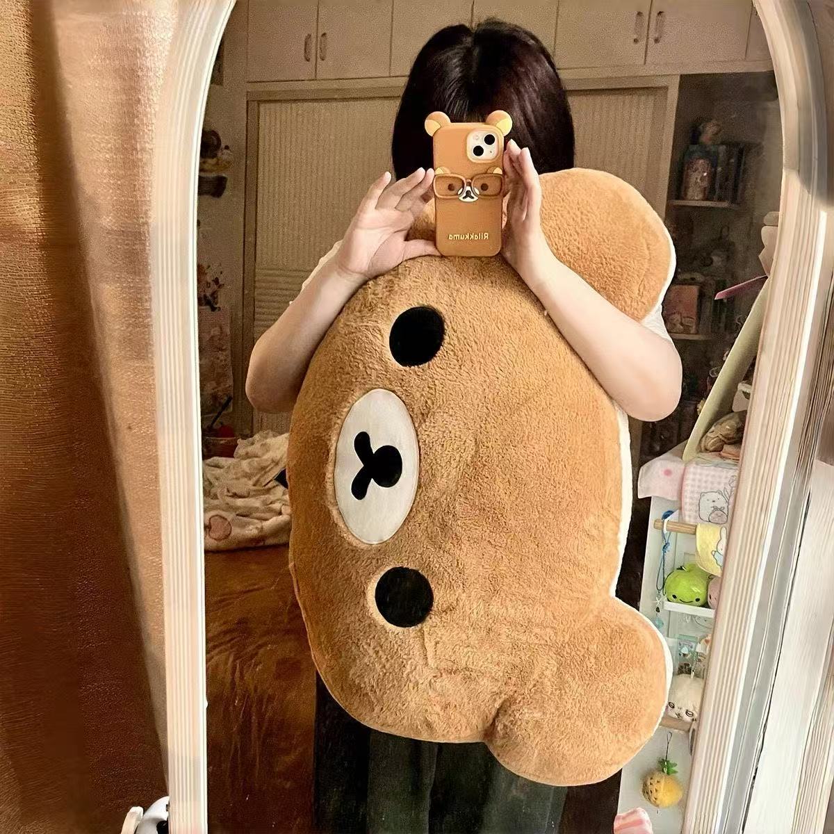 正版轻松熊玩偶毛绒玩具睡觉抱靠枕床上周边娃娃小熊公仔生日礼物