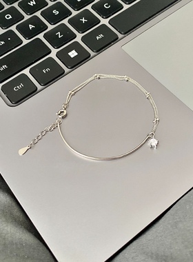 小红书s925纯银星星皓石半手镯半手链个性冷淡风小众设计手环手饰