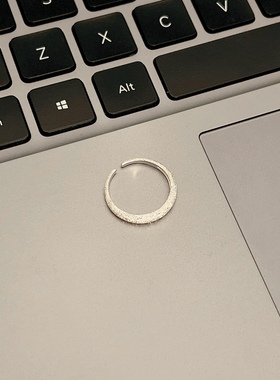 小红书s925纯银磨砂戒指女小众设计高级感时尚开口可调节戒指指环