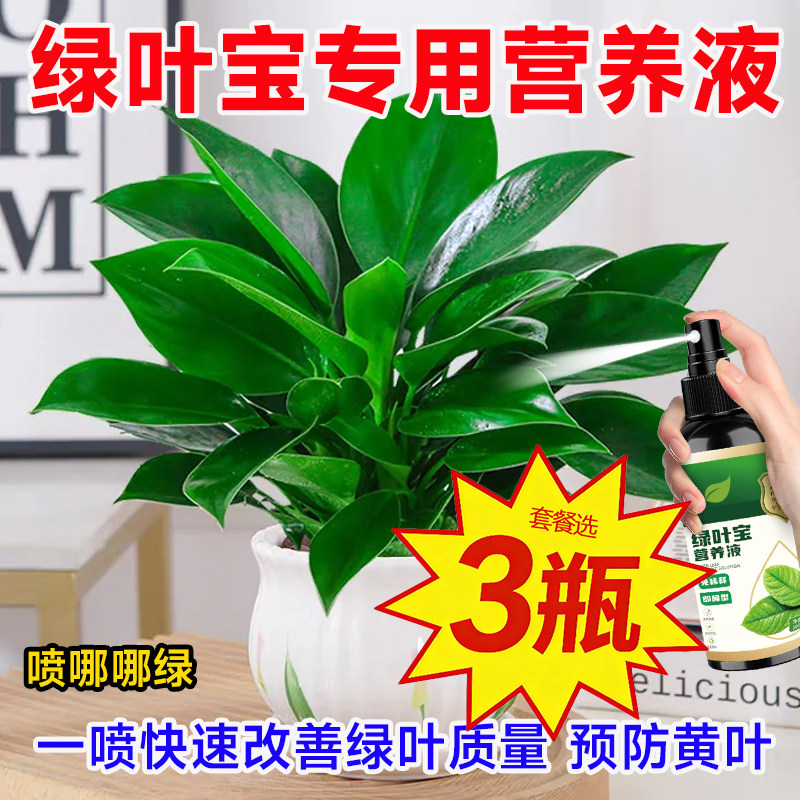 绿叶宝通用营养液改善植物失绿促生长养花种花水培土培适用绿叶素