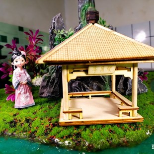 亭榫卯积木拼装模型中国古建筑模型手工拼搭斗拱礼造景摆件微缩景