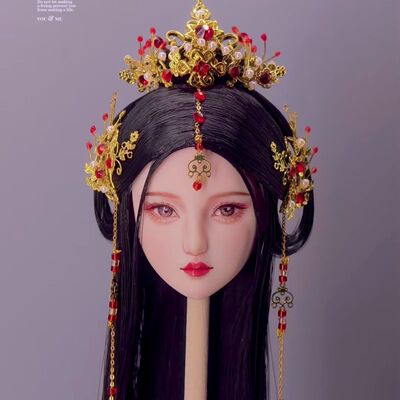 ob27bjd娃兵人芭比娃娃古风头饰