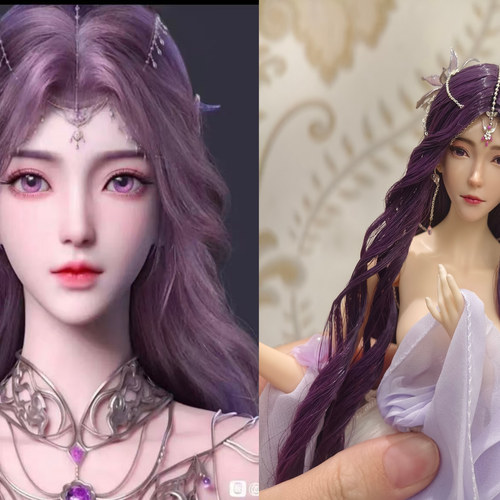 ob27bjd云曦芭比娃娃假发头+头饰