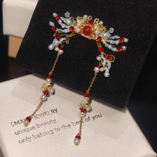 ob27bjd娃娃可儿心怡兵人芭比娃娃古风凤冠发冠步摇流苏发簪头饰