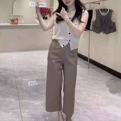 今年流行特惠24633大爱美依缘2026新款时尚无袖单排扣上衣直筒