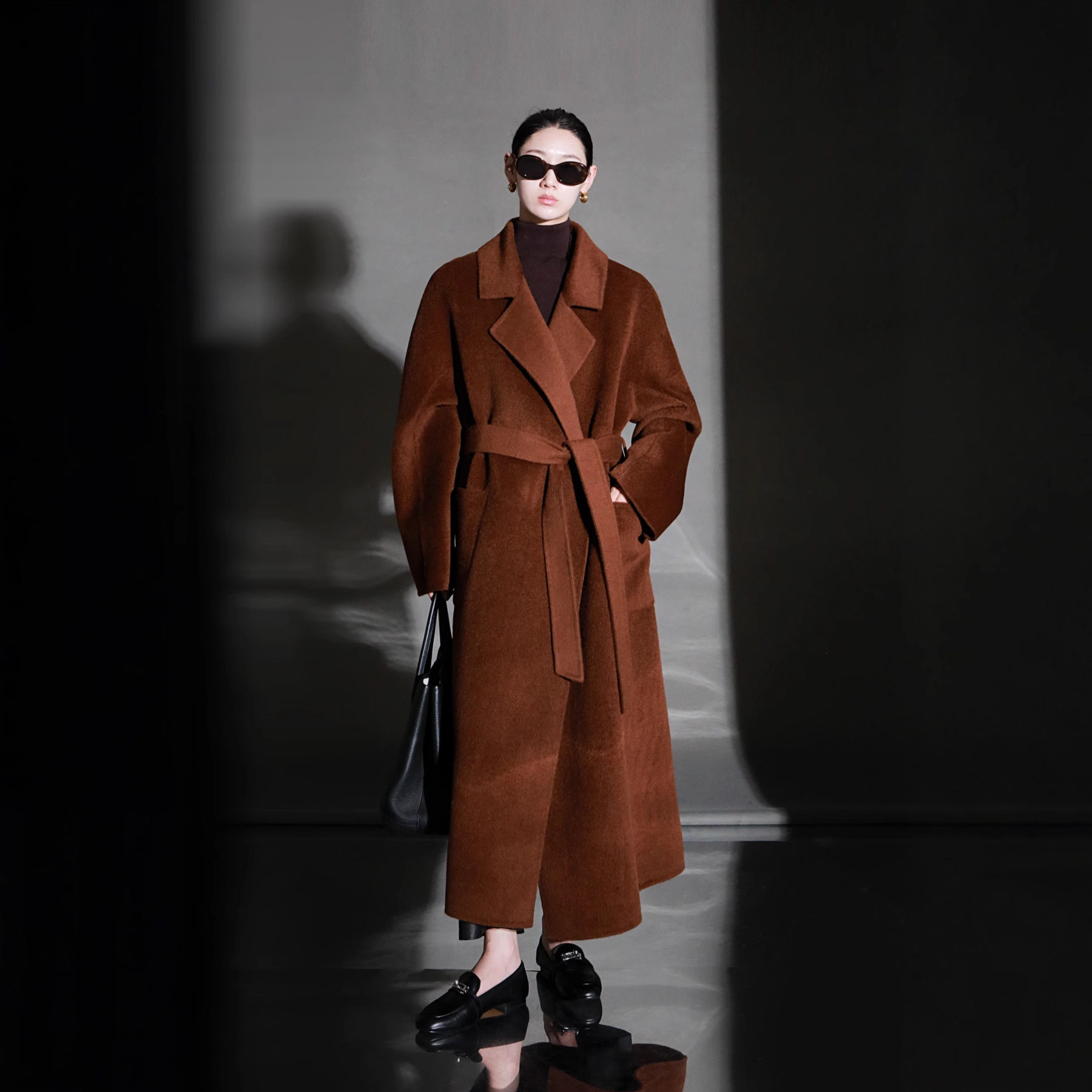 今年流行特惠冬季新款气质系带大衣女西装领双面羊毛长款大衣高级,女装/女士精品,毛呢外套,淘宝优惠券,粉丝福利购,淘宝优惠卷