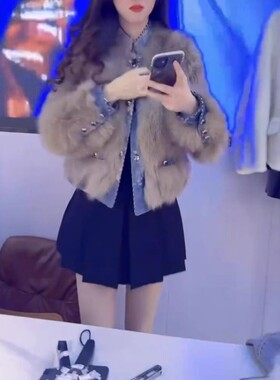 今年流行特惠241111大爱美依缘2025冬季新款高端大气毛毛拼接设计