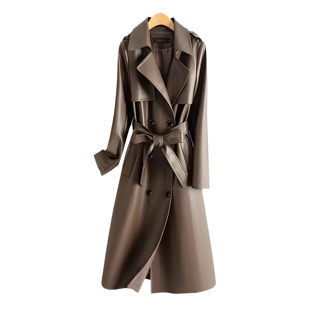 今年流行特惠2024卡芙兰帝秋冬新款韩版皮风衣女PU皮外套长款修身