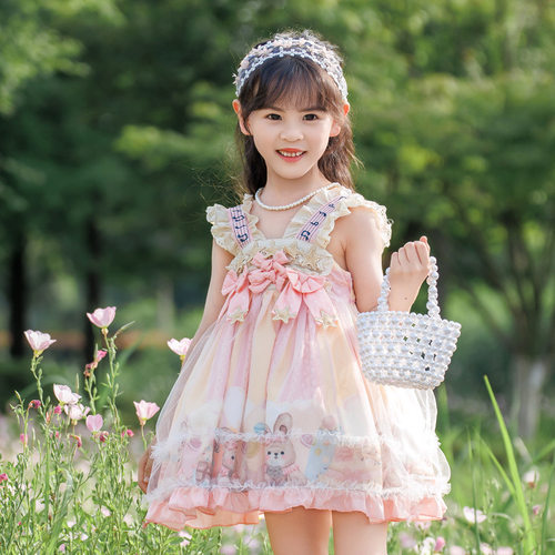儿童洛丽塔公主裙女童吊带连衣裙夏季宝宝萝莉塔裙子繁星生日礼服