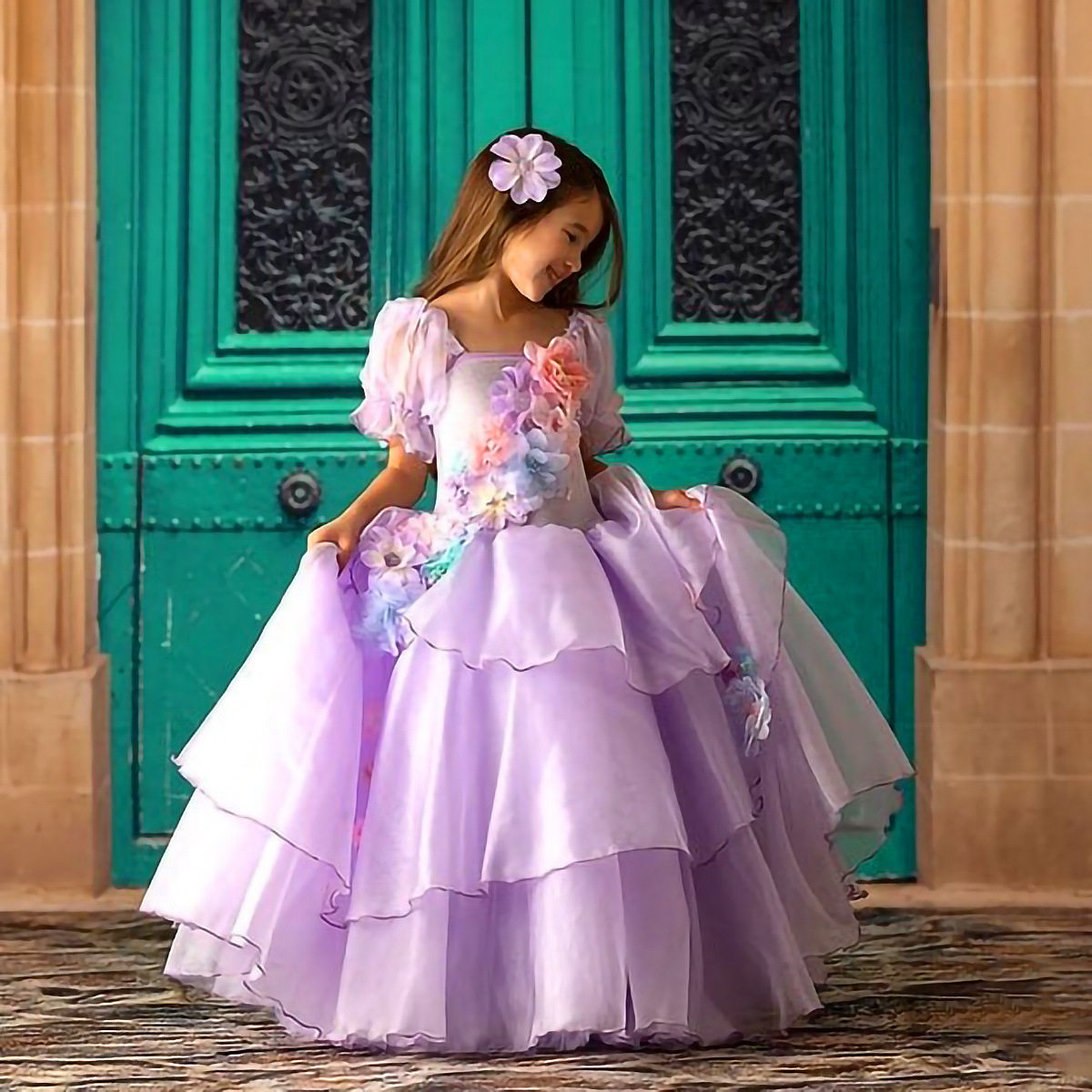 外贸跨境魔法满屋cos服紫色米拉贝尔儿童公主裙角色扮演tutu裙