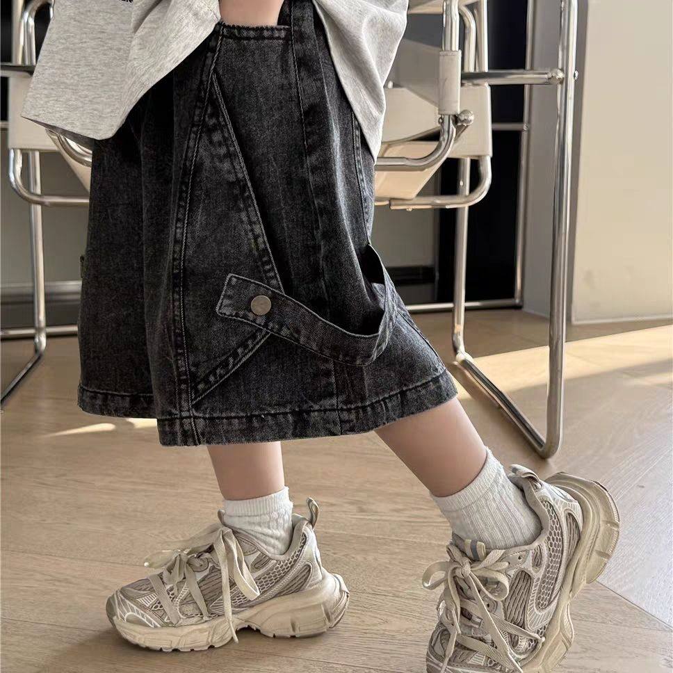 男童痞帅牛仔裤短裤薄款时髦裤子夏季韩版男宝宝潮流酷帅休闲宽松