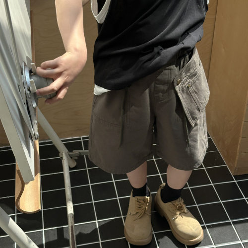 夏韩版男童拼接痞帅潮酷工装短裤