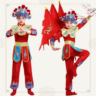 新款 儿童戏服刀马旦京剧花木兰武生男女童戏曲说唱脸谱表演服武生