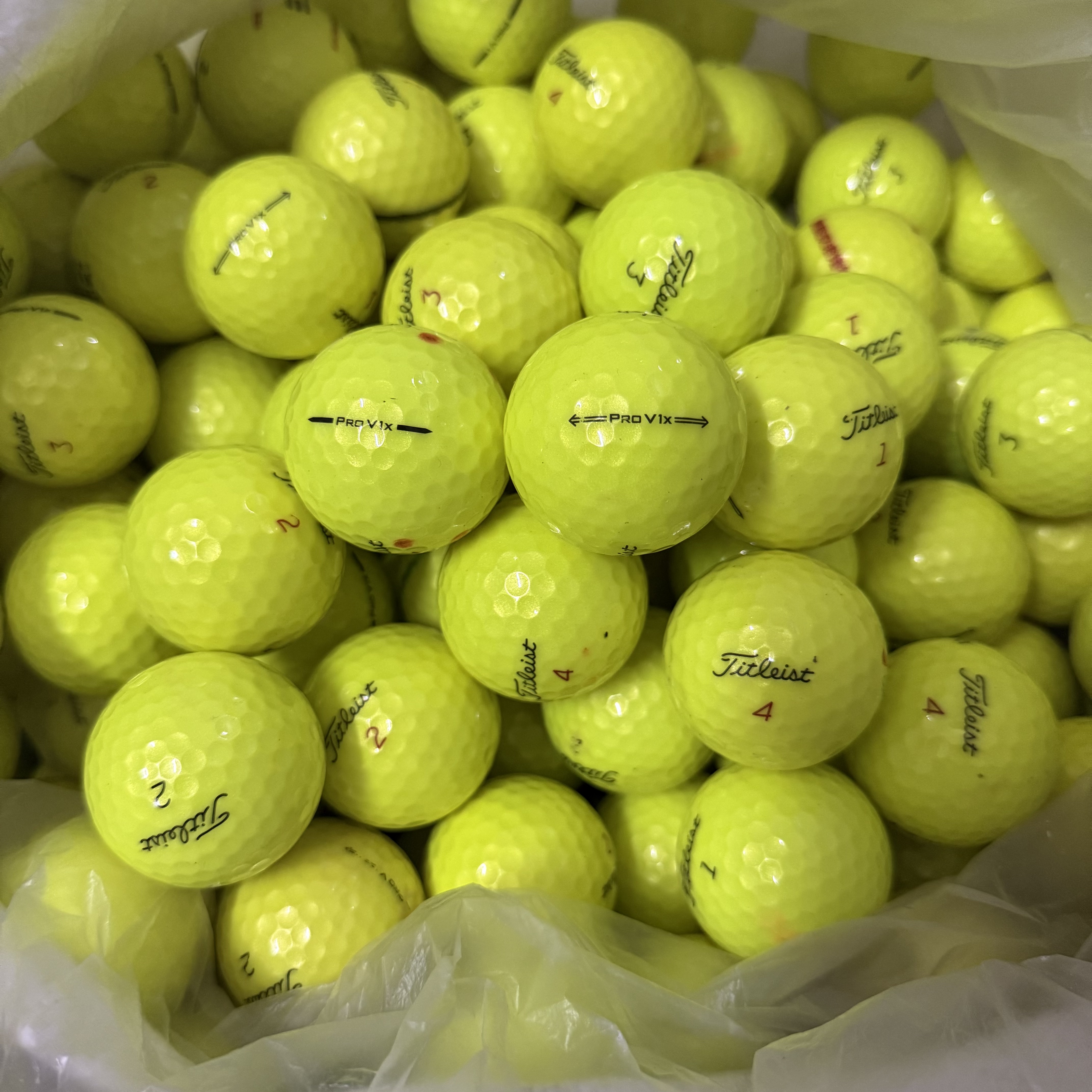 高尔夫球黄色Titleist ProV1x二手球高尔夫球室内室外练习球