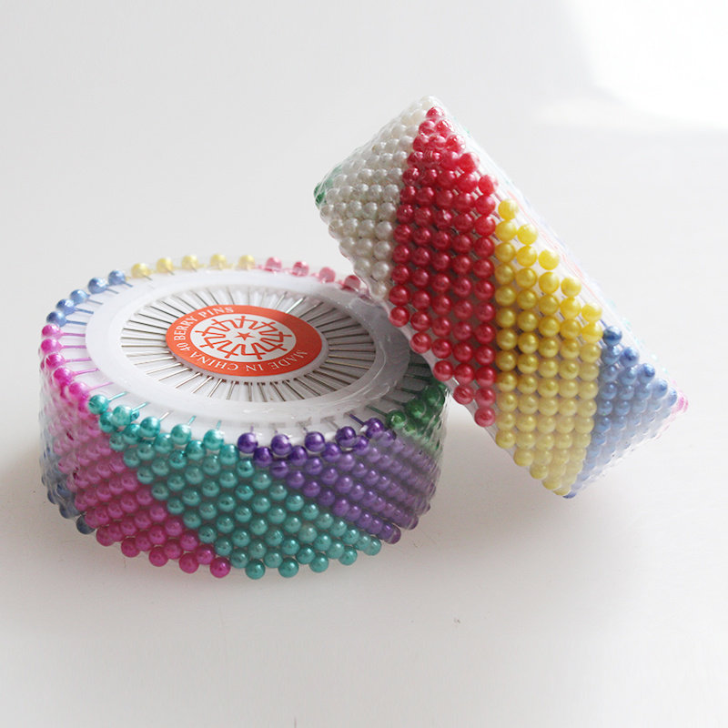 直销彩珠针彩色DIY珠针珍珠大头针立裁定位珠针十字绣珠针480只