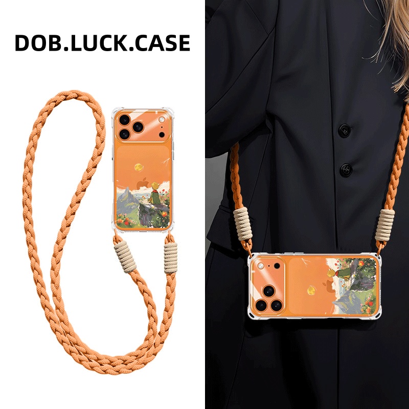 适用苹果手机壳落日王子斜挎挂绳