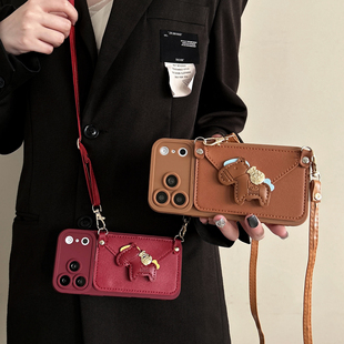 马上有钱零钱卡包适用iphone17promax手机壳16pro斜挎挂绳苹果13女15pm创意14pro背带12硅胶xr软高级感手提17