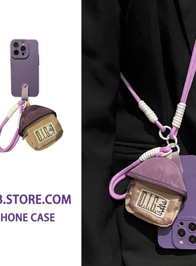 暗夜紫蘑菇零钱卡包适用小米14pro手机壳红米note12Turbo软套civi4斜挎K70背带挂绳note13/98简约K60e个性K50