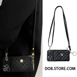 山茶花零钱卡包适用vivo y200手机壳iqooneo9小众X90x80x70pro女y76s背带y52斜挎挂绳s16e潮牌y78软y70s奢华