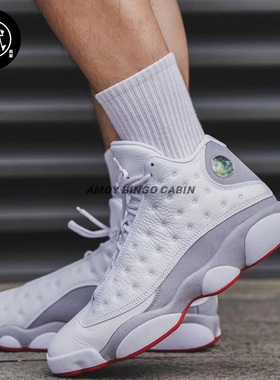 Nike耐克Air Jordan 13 GS女子白灰高帮复古运动休闲篮球鞋DJ3003