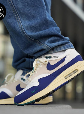 NikeAirMax1男女白蓝气垫休闲鞋