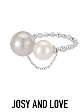 josyandlove不对称灰白珍珠戒指
