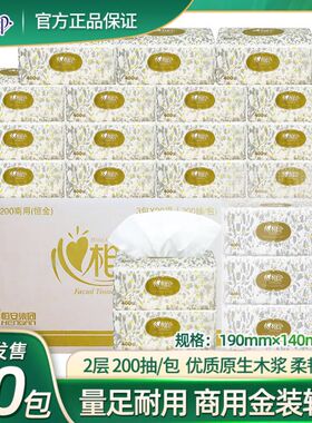 心相印抽纸 家用实惠装200抽面巾纸 家庭装餐巾面纸巾卫生RDT200