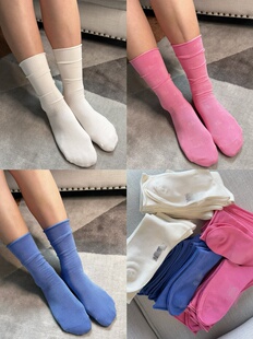 薄软弹复古不勒腿无骨缝头36 自然卷口松口袜 L副牌女袜 美国R