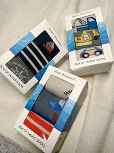 大中小童袜海军礼盒 抗起球竹纤维无骨袜子 柔软吸汗透气